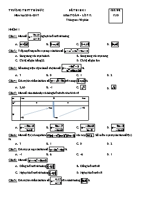 Đề thi học kì I môn Toán - Lớp 12 - mã đề 1210